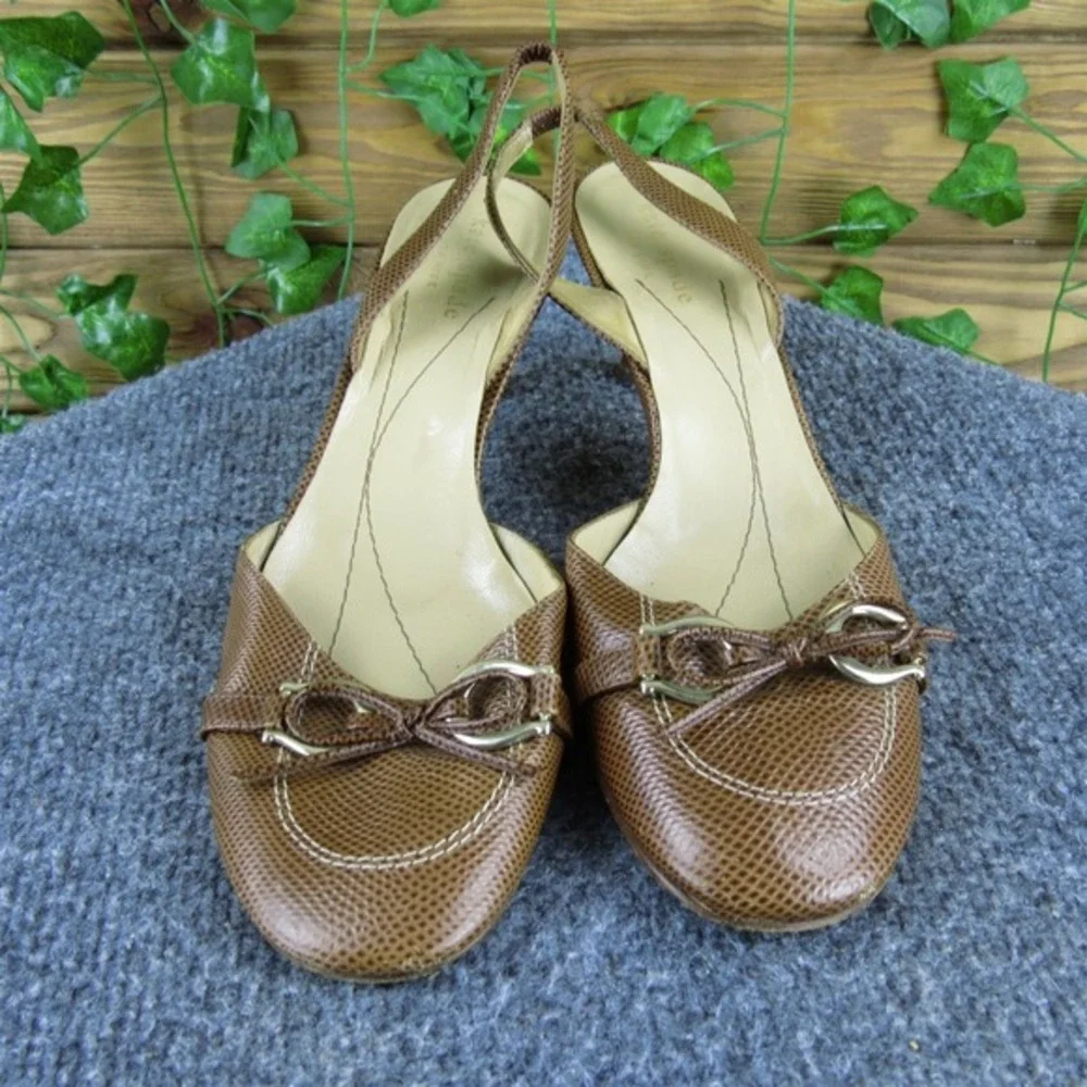 kate spade new york Women  Slingback Brown Leather Pump 7.5 Medium  Used‎ 2025